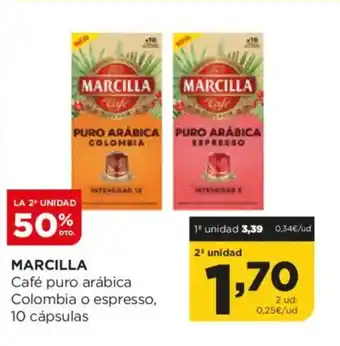 Alimerka MARCILLA Café puro arábica Colombia o espresso, oferta