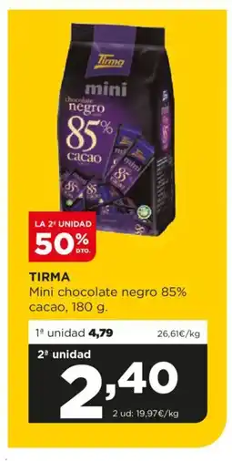 Alimerka TIRMA Mini chocolate negro 85% cacao oferta