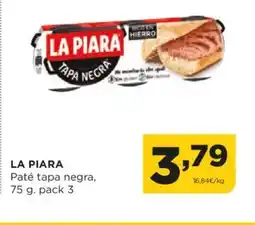 Alimerka LA PIARA Paté tapa negra, oferta