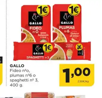 Alimerka GALLO Fideo nºo, plumas nº6 o oferta