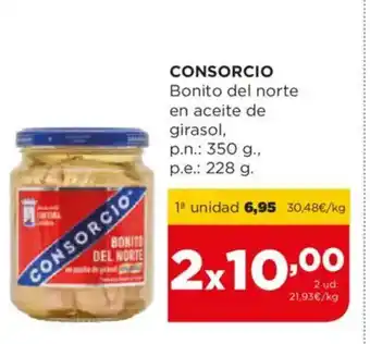 Alimerka CONSORCIO Bonito del norte en aceite de girasol oferta