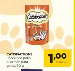 Alimerka CATISFACTIONS Snack con pollo o salmón para oferta