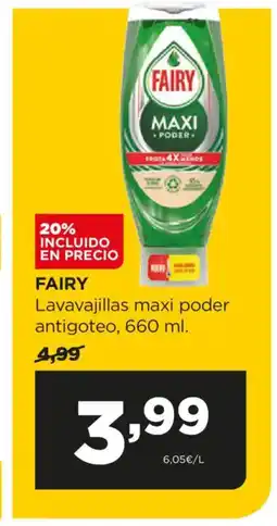 Alimerka FAIRY Lavavajillas maxi poder antigoteo oferta