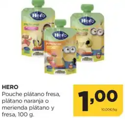 Alimerka HERO Pouche plátano fresa, plátano naranja o merienda plátano y fresa oferta