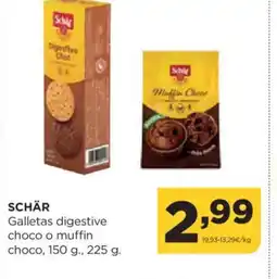 Alimerka SCHÄR Galletas digestive choco o muffin oferta