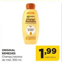 Alimerka ORIGINAL REMEDIES Champú tesoros de miel oferta