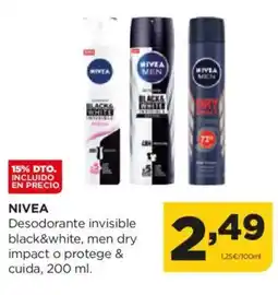 Alimerka NIVEA Desodorante invisible black&white, men dry impact o protege & cuida oferta