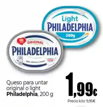 Unide Supermercados PHILADELPHIA Queso para untar original o light oferta