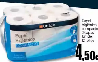 Unide Supermercados UNIDE Papel higiénico compacto 2 capas oferta