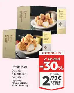 La Sirena Profiteroles de nata o Lionesas oferta