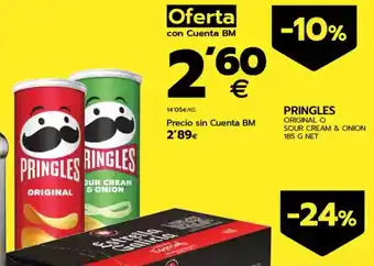 BM Supermercados PRINGLES original o sour cream & onion oferta