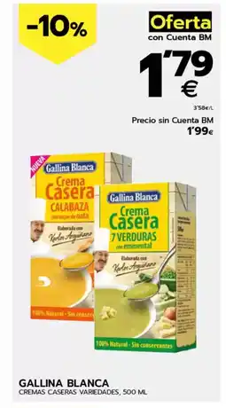 BM Supermercados GALLINA BLANCA Cremas caseras variedades oferta