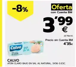 BM Supermercados CALVO Atún claro bajo en sal al natural oferta