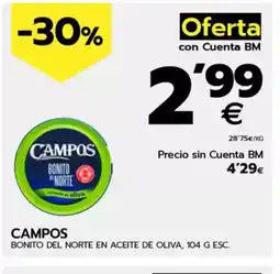 BM Supermercados CAMPOS Bonito del norte en aceite de oliva oferta