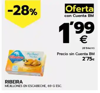 BM Supermercados RIBEIRA Mejillones en escabeche oferta