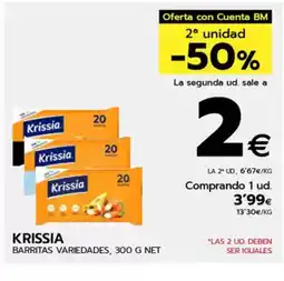 BM Supermercados KRISSIA Barritas variedades oferta