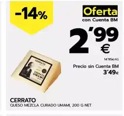 BM Supermercados CERRATO Queso mezcla curado umami oferta