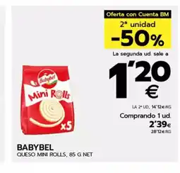 BM Supermercados BABYBEL Queso mini rolls oferta