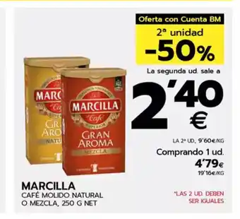 BM Supermercados MARCILLA Café molido natural o mezcla oferta