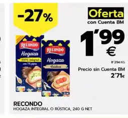 BM Supermercados RECONDO Hogaza integral o rústica oferta