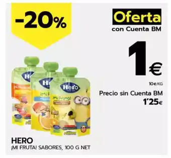 BM Supermercados HERO ¡mi fruta! sabores oferta