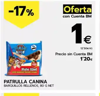 BM Supermercados PATRULLA CANINA Barquillos rellenos oferta