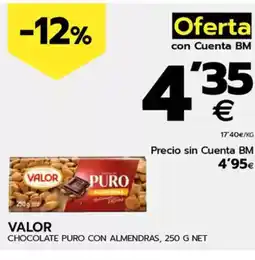 BM Supermercados VALOR Chocolate puro con almendras oferta