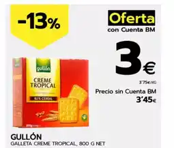 BM Supermercados GULLÓN Galleta creme tropical oferta