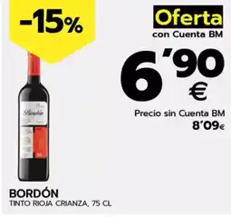 BM Supermercados BORDÓN Tinto rioja crianza oferta