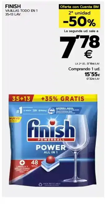 BM Supermercados FINISH Vajillas todo en 1 oferta