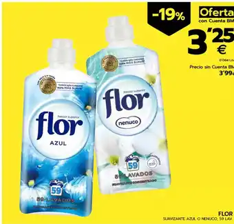 BM Supermercados FLOR Suavizante azul o nenuco, 59 lav. oferta