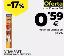 BM Supermercados VITAKRAFT Perros snack beef-stick oferta