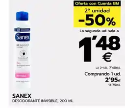 BM Supermercados SANEX Desodorante invisible oferta