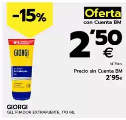 BM Supermercados GIORGI Gel fijador extrafuerte oferta