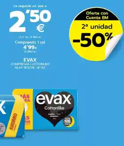 BM Supermercados EVAX Compresas cottonlike alas noche oferta