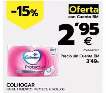 BM Supermercados COLHOGAR Papel higiénico protect, 6 rollos oferta