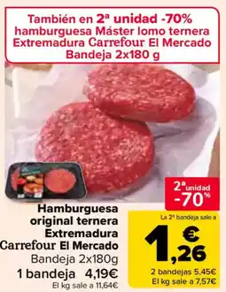 Carrefour Hamburguesa original ternera Extremadura Carrefour El Mercado oferta