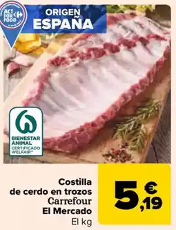 Carrefour Costilla de cerdo en trozos Carrefour El Mercado oferta