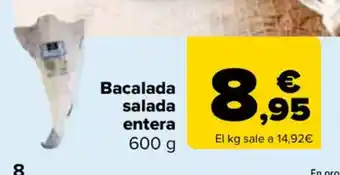 Carrefour Bacalada salada entera oferta