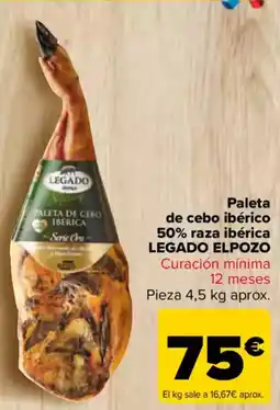 Carrefour LEGADO ELPOZO Paleta de cebo ibérico 50% raza ibérica oferta