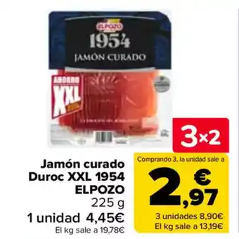 Carrefour 1954 ELPOZO Jamón curado Duroc XXL oferta