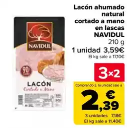 Carrefour NAVIDUL Lacón ahumado natural cortado a mano en lascas oferta