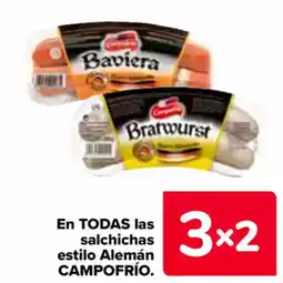 Carrefour CAMPOFRÍO En todas las salchichas estilo alemán oferta