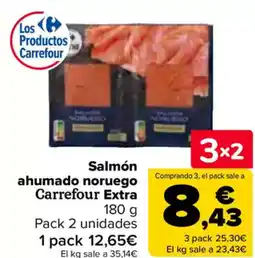 Carrefour Salmón ahumado noruego Carrefour Extra oferta