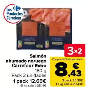 Carrefour Salmón ahumado noruego Carrefour Extra oferta