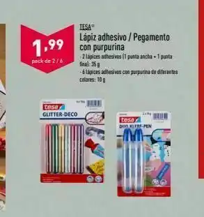 ALDI Pegamento con purpurina tesa oferta