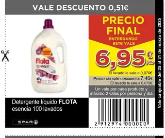 SPAR FLOTA Detergente liquido esencia 100 lavados oferta