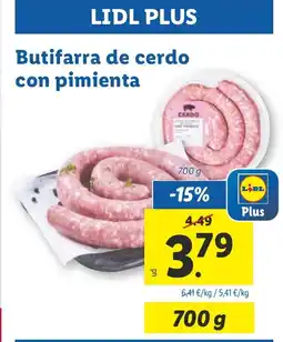 Lidl Butifarra de cerdo con pimienta oferta