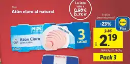 Lidl NIXE Atún claro al natural oferta