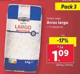 Lidl CAMPO LARGO Arroz largo oferta